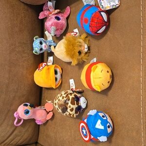 9 Ty Teanie Beanie Babies Plush Toy Collection
